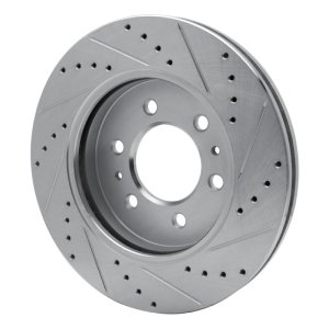 Ford F-150 Brake Rotor (1) - Front Left - R1 Concepts - Drilled & Slotted - Silver - 2009